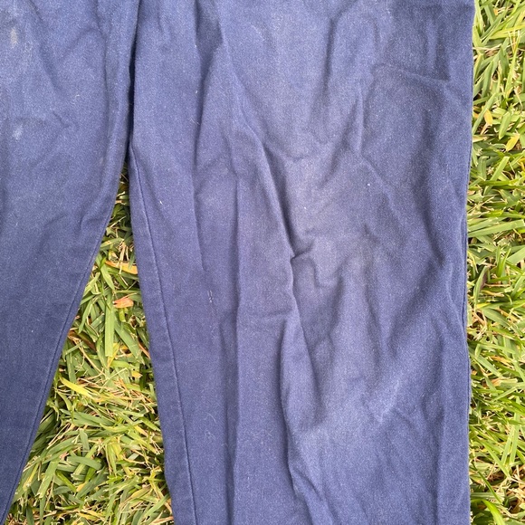 100% COTTON DISTRESSED VINTAGE NAVY SLACKS - Picture 3 of 9